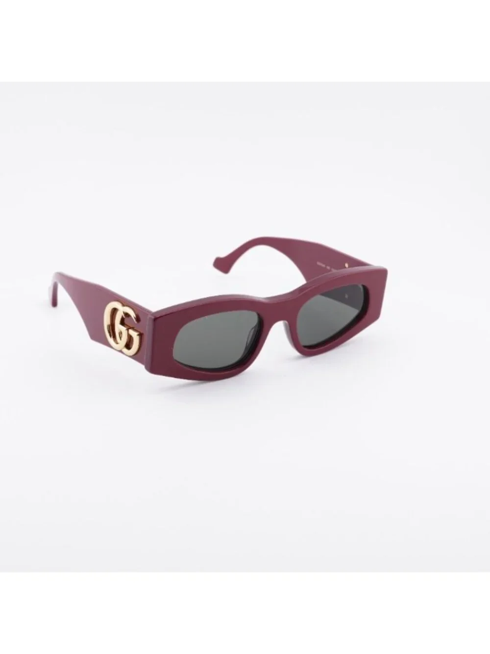 Gucci GG1754S 005 Sunglasses Burgundy Square Frame, Grey Lenses